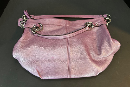 Coach Lilac Pebbled Satchel Top Handle Zip, & Straps - Preowned 13”x11”x4”