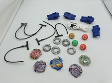 Beyblade Job Lot Bundle with Launcher, Spinners, Accessories, Parts Pieces