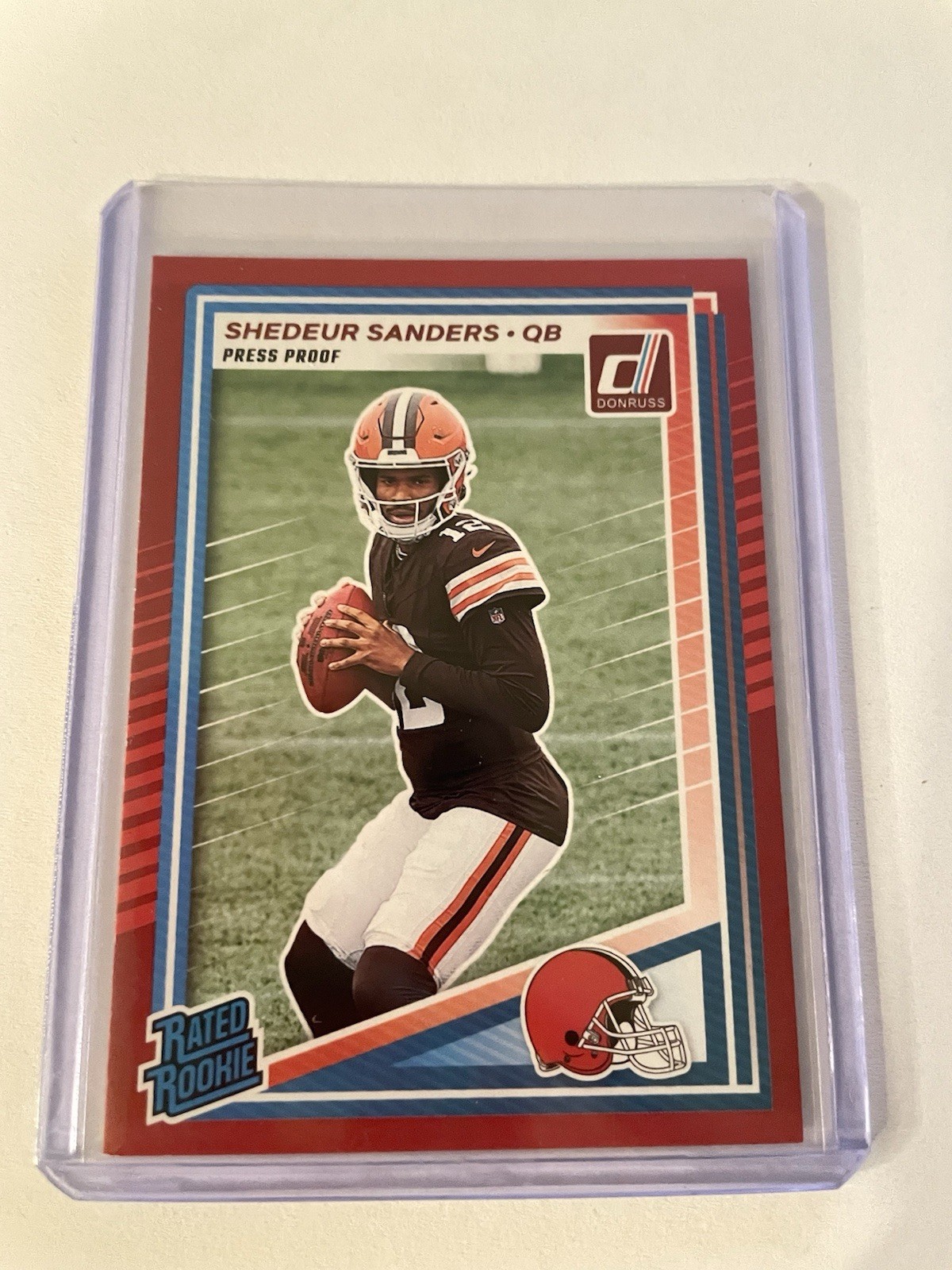 2025 Panini Donruss Shedeur Sanders Rated Rookie Red Press Proof #306 (F151)