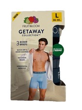 Fruit Of The Loom Mens 3 Pack Assorted Boxer Brief Mid Rise 3GMBB76