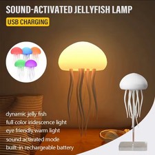 Bionic Jellyfish Night Light USB Rechargeable, Voice Control RGB Floating Lamp