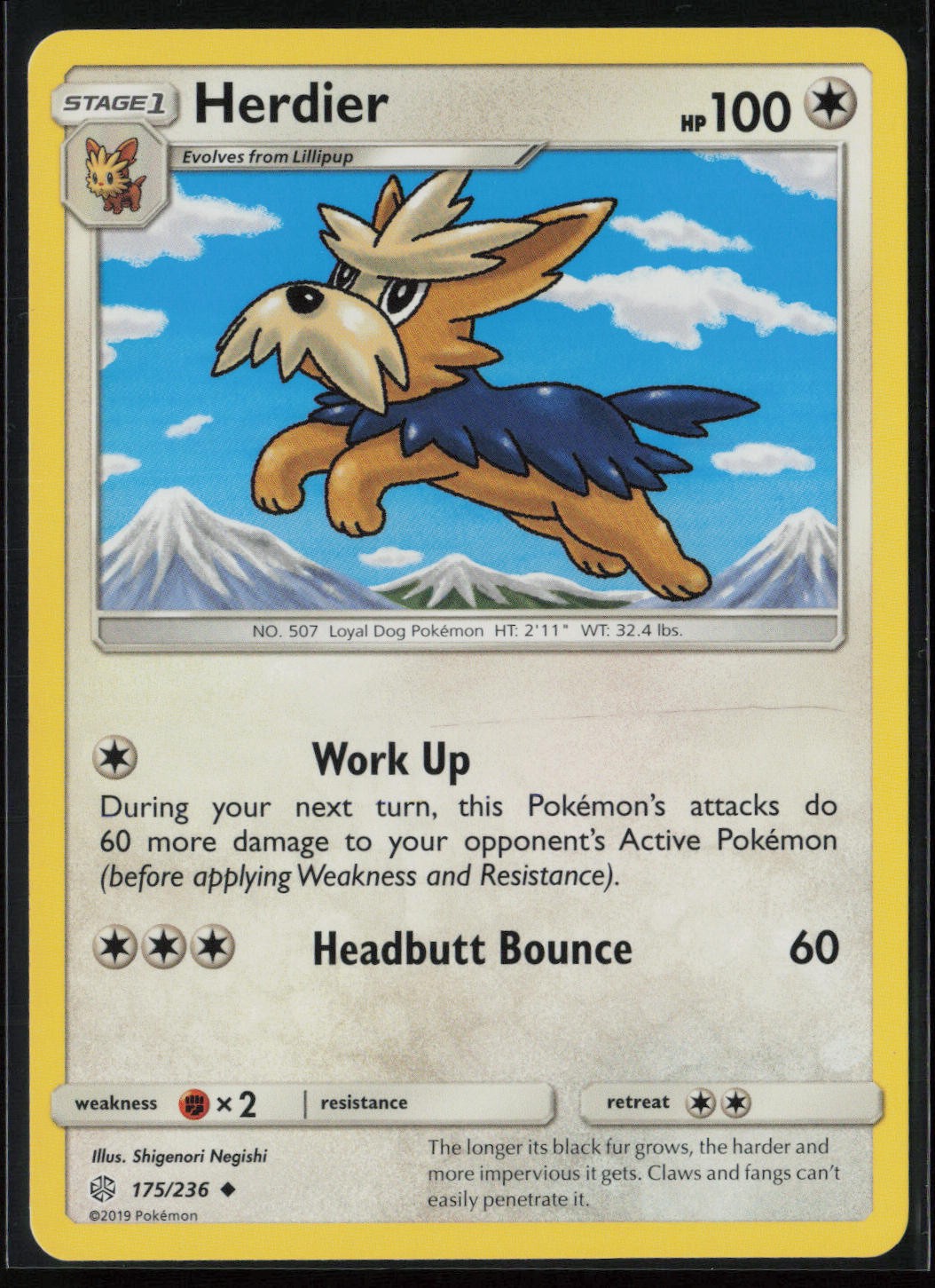 Herdier 175/236 Pokemon Cosmic Eclipse Uncommon Near Mint