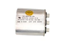 Dual Run Capacitor, Oval, 15 + 10 Mfd., 370 Volt, CD15+10X370