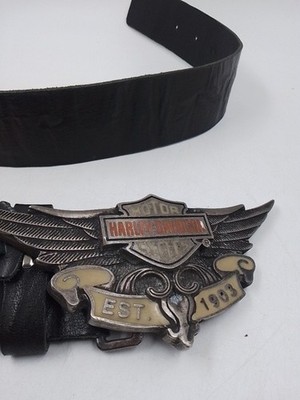 Harley Davidson Gürtelschnalle Buckle Flügel Motor Cycles Est. 1903 Alt 15 Cm