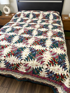 Reversible Quilted Floral Patchwork Quilt Queen 86x 96 Multicolor Cotton Blend