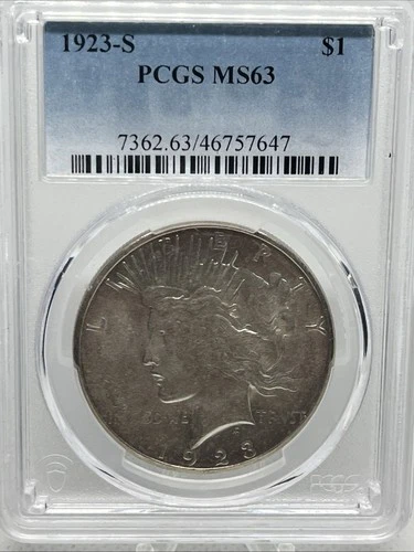 1923-S Peace Silver Dollar PCGS MS63