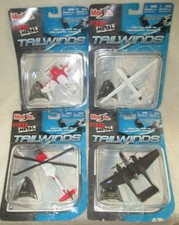 2007 Maisto TAILWINDS Die Cast Metal Fixed Wing w/Stands / LOT of 4 / NOS /IOBs