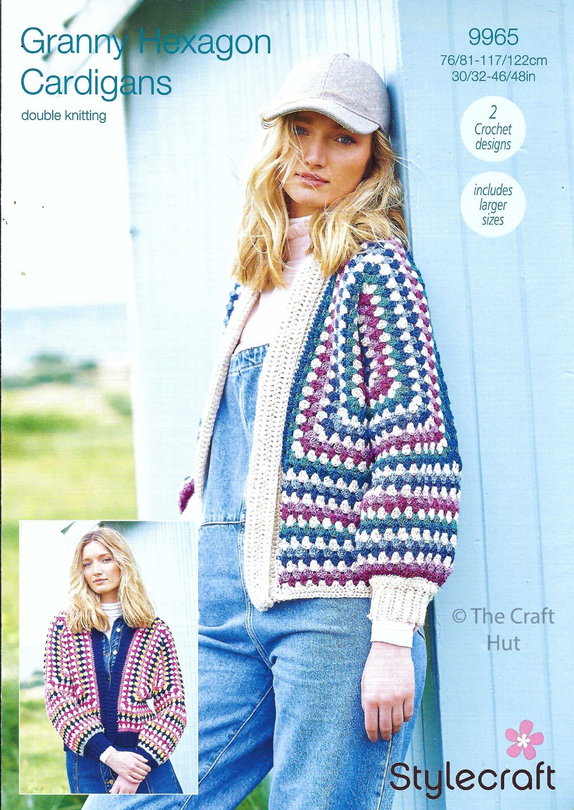 Crochet PATTERN ONLY Stylecraft Granny Hexagon Cardigans 9965 New
