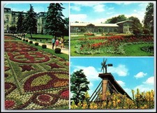 Ciechocinek Poland Vintage Postcard Floral Carpet Gardens Saline Tower 1977 K046