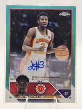 2023 Topps Chrome #CA-JE Justin Edwards Autographs Aqua Refractor #/99