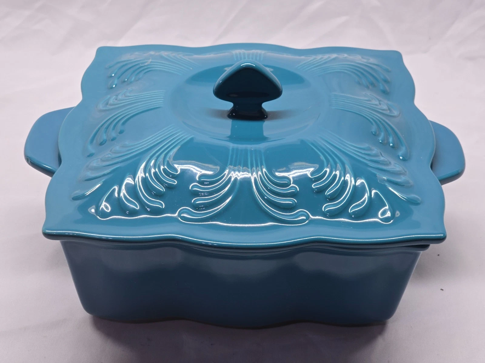 Chantal Talavera Blue Square Covered Casserole Dish 3 Qt w Lid