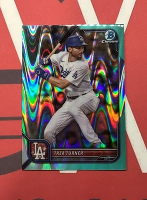 Trea Turner 2022 Topps Chrome Aqua RayWave Refractor # d/199 Dodgers / Phillies