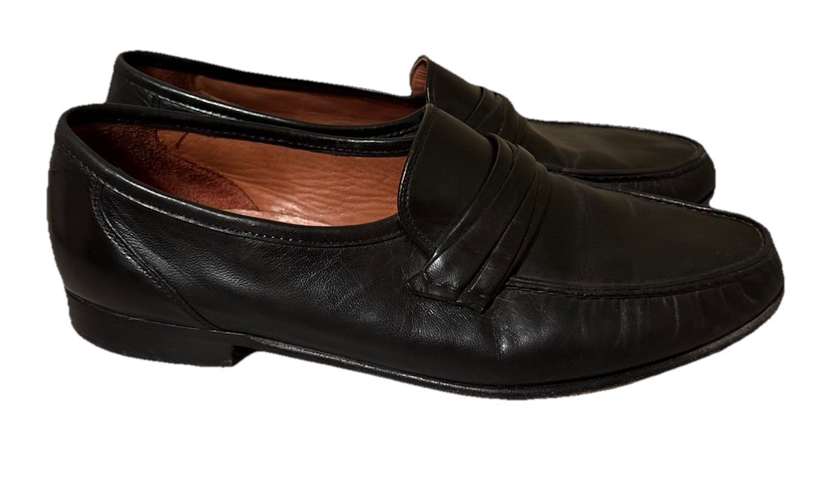 Allen Edmonds Bergamo Loafers 12B Black Leather Dress Shoes Career Business Work