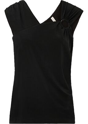 Top mit Ring Gr. 36/38 Schwarz Damentop Shirt Bluse Tunika Neu*