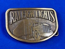 RJ signed Raleigh Lights Cigarettes Big Rig Truck Driver Advertising Belt Buckle