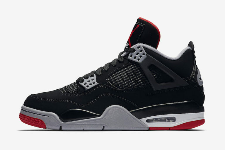 Nike Air Jordan Retro IV 4 OG Bred Black Fire Red Cement Nike Air Jordan Retro IV 4 OG Bred Black Fire Red Cement