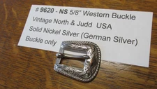 WESTERN Buckles North &Judd VINTAGE new USA Nickel Silver 3/4"and 1" 3 Piece set