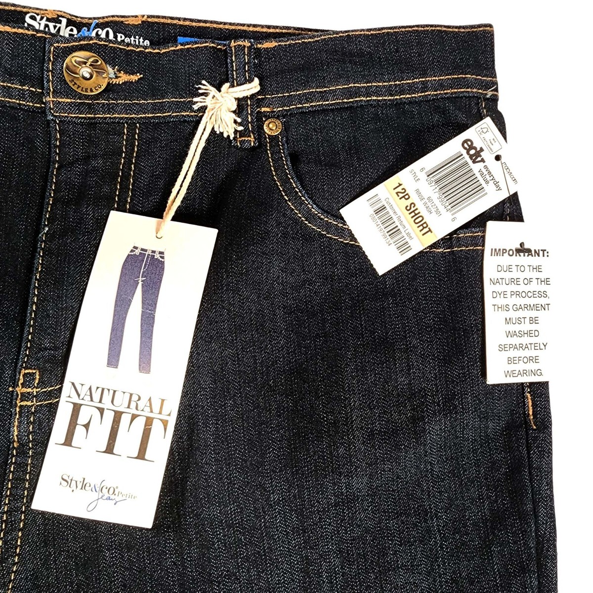 トップス AM Style & Co Natural Fit Rinse Wash Denim Jeans 12P Short | eBay