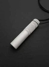 Gear Convoy Matchsafe Watertight Aluminum Capsule Button-Compass Lanyard Blasted