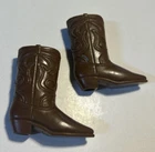 Vintage Mattel Barbie Ken Doll Squishy Cowboy Boots Glossy Brown Japan
