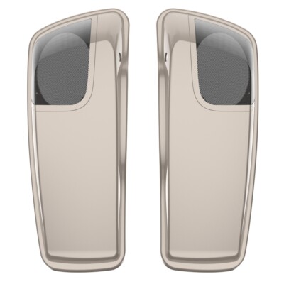 Silver Fortune 5x7 inch Saddlebag Speaker Lids Audio Cover For Harley 2014+