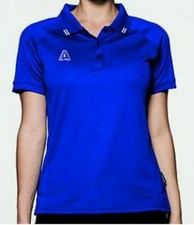LADY LAWN BOWLS TIP POLO SHIRT COOL DRY ROYAL/WHITE BA LOGO 6 TO 26 