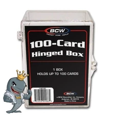 (6 Pack) BCW 100-Card Hinged Plastic Box Holders For Trading Cards/TCG FREE SHIP