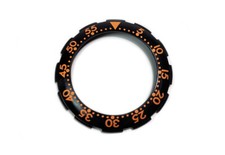 Ghiera nera indici arancio per swatch scuba new acquachrono 38,3mm