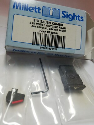 Millett Target Sights Set - Browning High HiPower Blaze Orange & White Outline