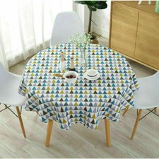 Round Table Cloth Cotton Linen Household Garden Dining Tableware Party Supplies 