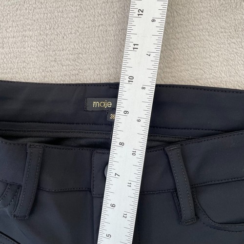 MAJE Sukienka Skinny Spodnie Damskie 36 Small Czarny Zamek błyskawiczny Fly Back Kieszenie Designer - Zdjęcie 7 z 14