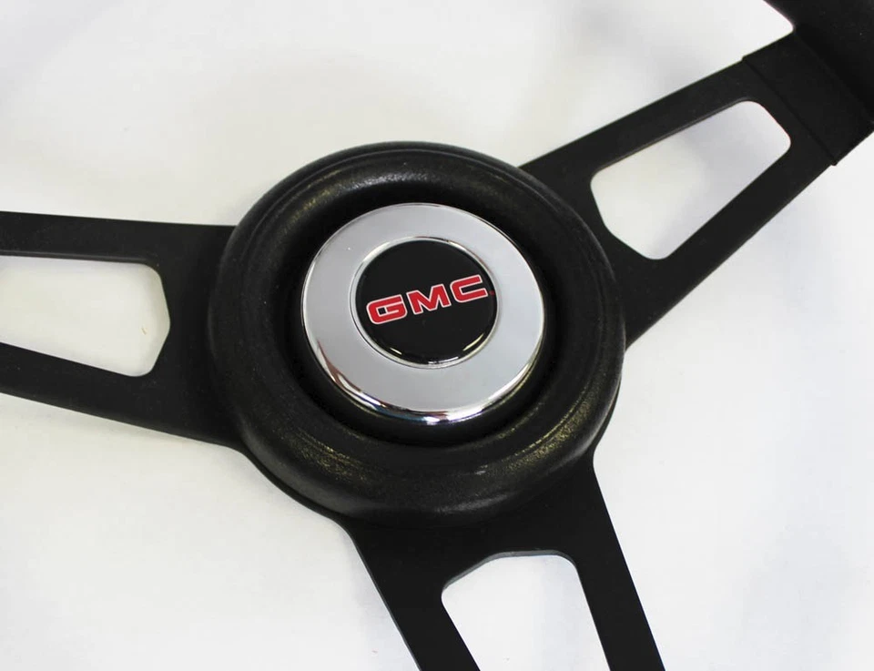 Volante negro GMC Truck Grant 74-94 con radios negros 13 3/4" tapa GMC Foto 2 de 4
