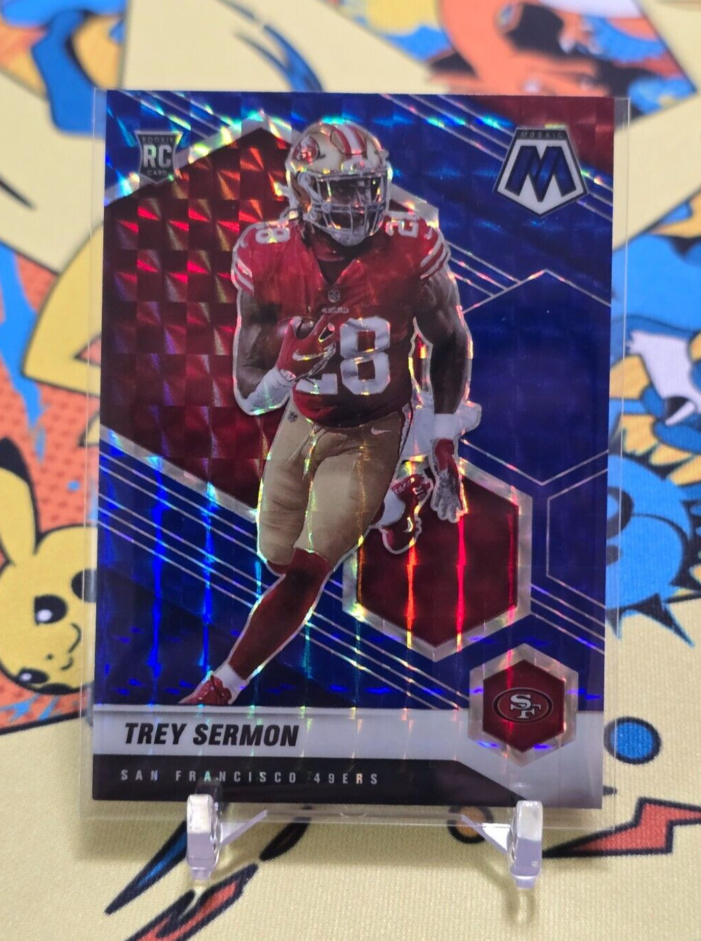 2021 Mosaic Trey Sermon Blue Mosaic #324 /99 - 49ers Indianapolis Colts