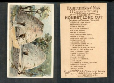 1890 N113 DUKE HABITATIONS OF MAN   '' ARCHAIC BEE HIVE HUTS  ''     '1786