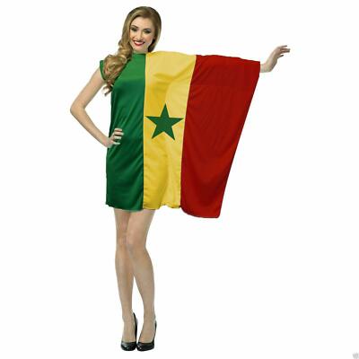 Erwachsene Senegal Nationalflagge Kleid patriotische Unterstützer Kostüm