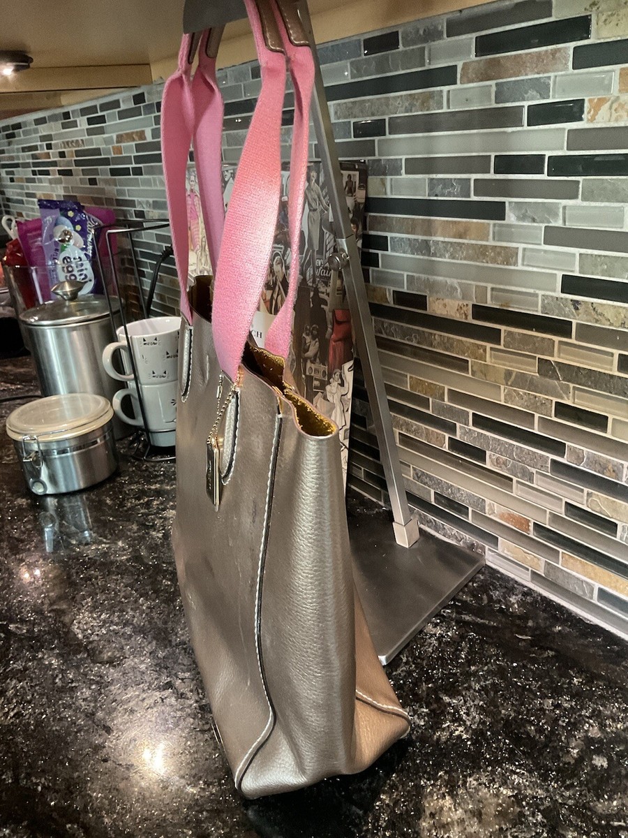 アンティーク Coach Large Derby Tote Bag Leather Rose Gold Pink Barbie Bag 39675