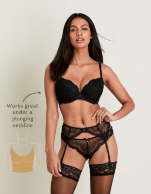 Gossard Superboost Spitzen BH Schwarz UK 30D NEU mit Mängeln