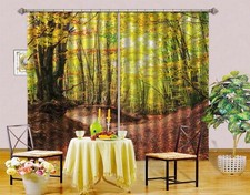 3D Green Forest Leaves ZHUA657 Photo Curtain Window Blockout Fabric Amy 2023
