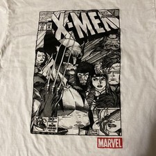 Marvel X-MEN Wolverine Black  White Comic Cover Claw Mark T-Shirt Mens Size Med