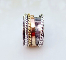 Solid 925 Sterling Silver Gift for Her Spinner Ring Jewelry All Size PR-136