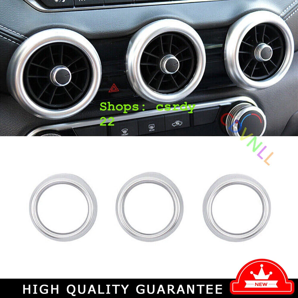 Central Console Air Outlet Vent Trim 3* For Nissan Sentra 2020-2022 Matt Silver