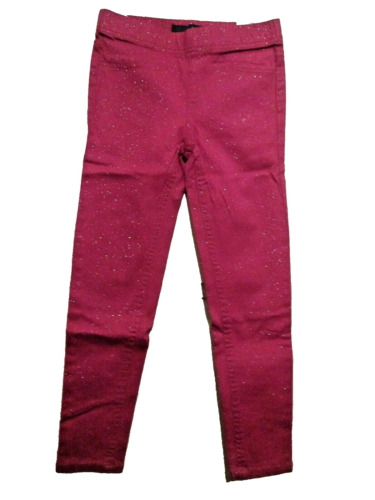 Basic Editions Girls Silver Shimmer Pink Pants Stretchy, Jegging, Skinny Size 6X - Picture 1 of 6