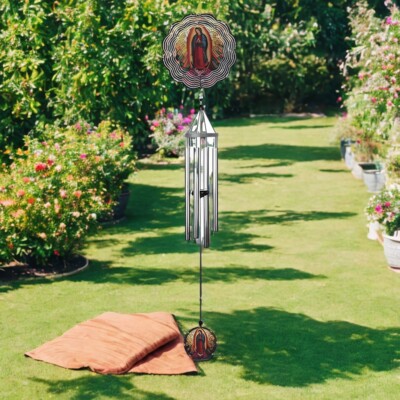 40''Long Our Lady of Guadalupe Ripple Illusion Wind Chime Home Decor Unique Gift