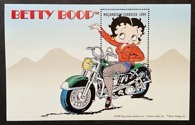 MOZAMBIQUE BETTY BOOP MOTORCYCLE STAMPS S/S 1999 MNH COMICS