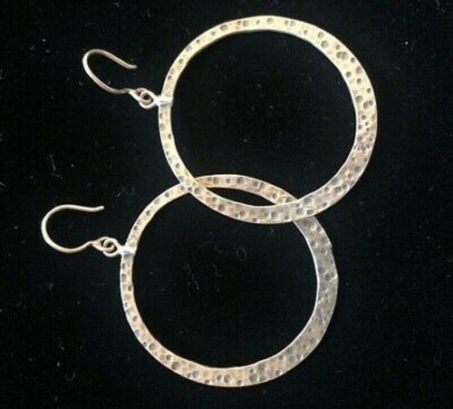 Pendientes de aro martillados de plata de ley 925 Silpada W1552 - Imagen 5 de 6