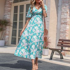 V Neck Twist Detail Dress