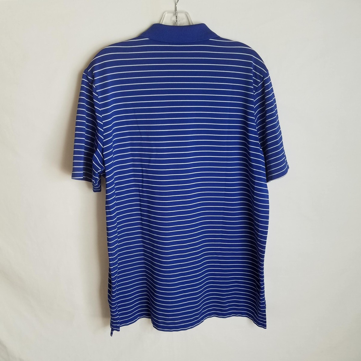 RLX Ralph Lauren Blue Striped Polo Golf Shirt Men's Size Large