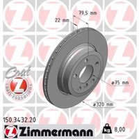 Zimmermann 2X Bremsscheibe Hinten Ø320 Mm AußEnbelüFtet FüR BMW X3 E83 3.0D