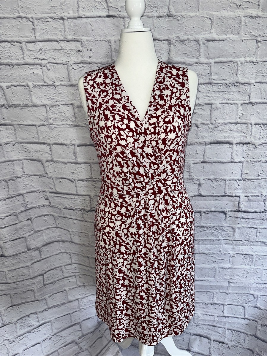 Banana Republic Pleated Knit Wrap Dress Womens Size M Red | eBay