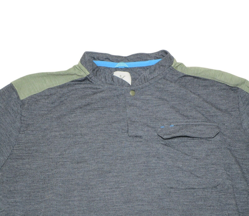 Kitsbow Shirt Mens Size -Large Blue Green 1/4 Snap Polo Outdoors Golfing Golf